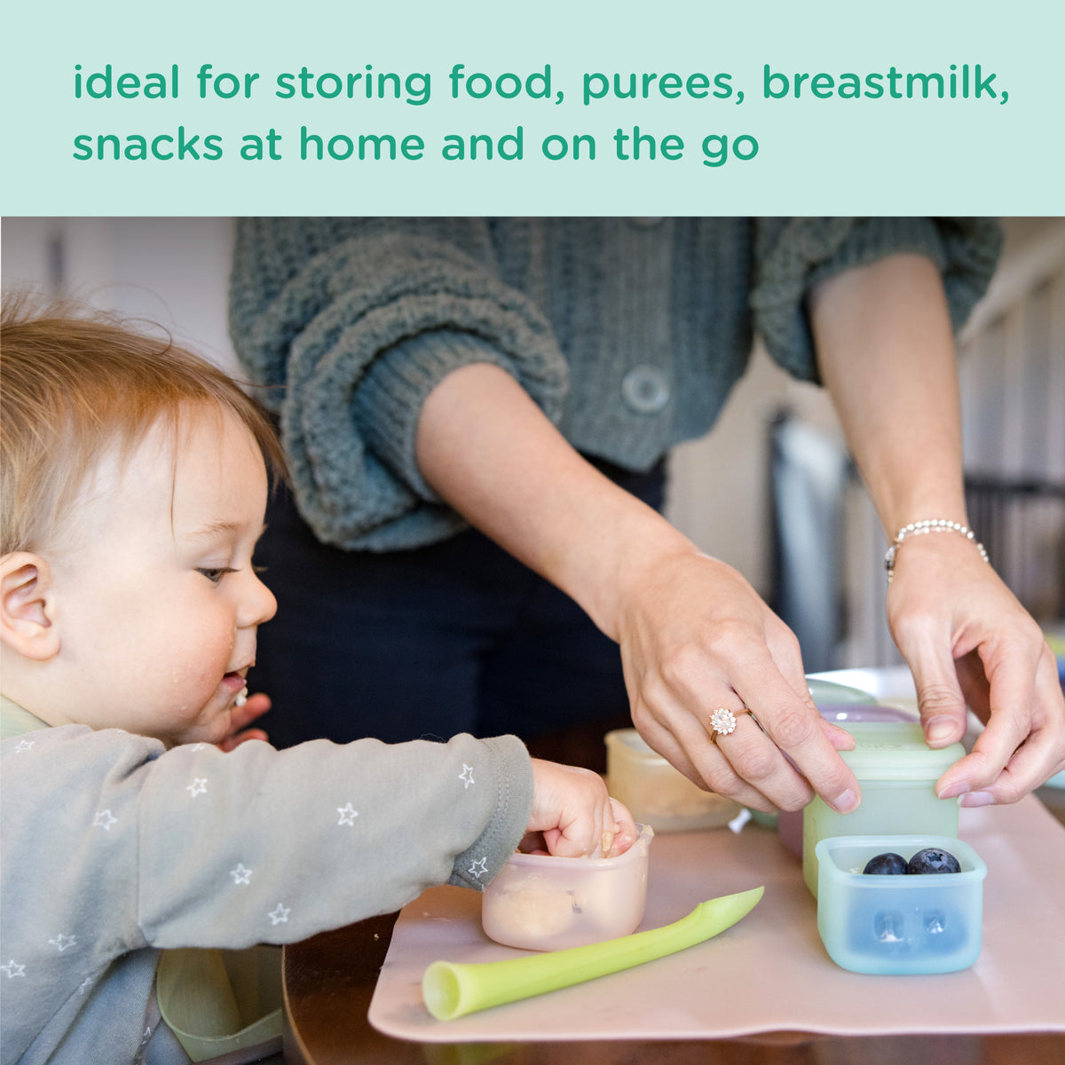 Baby Food Storage & Snack Silicone Container 4pk - Olababy