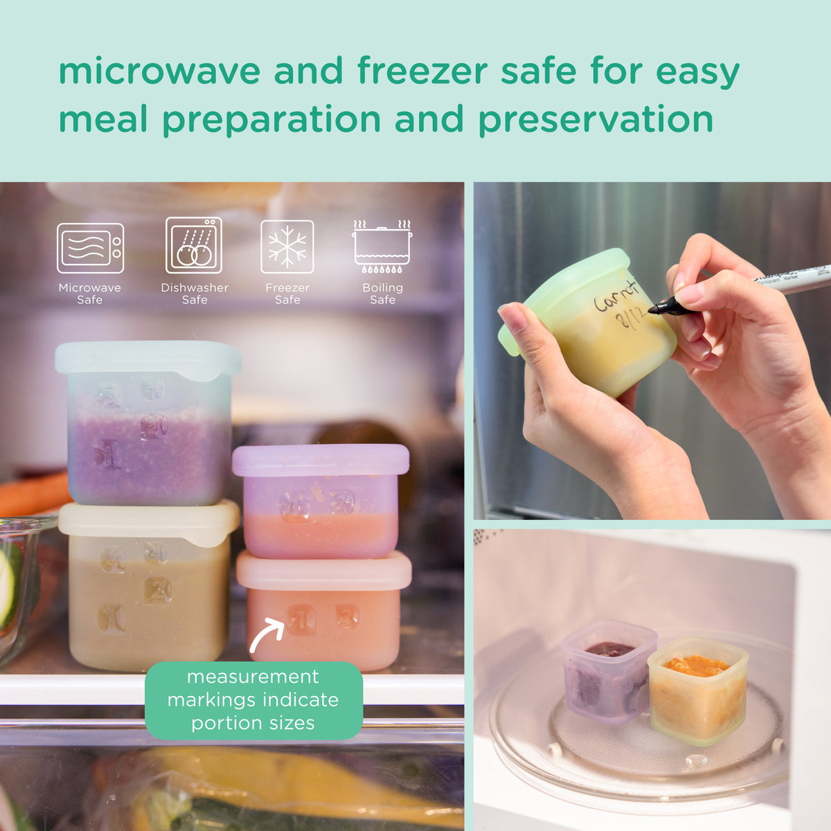 Baby Food Storage & Snack Silicone Container 4pk - Olababy