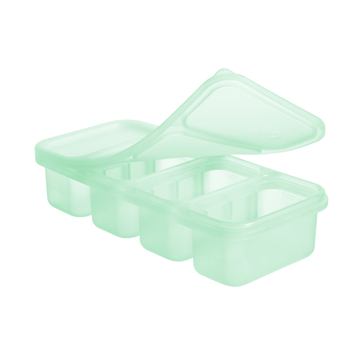 Olababy 1/2 cup mint green silicone baby food freezer tray and storage container
