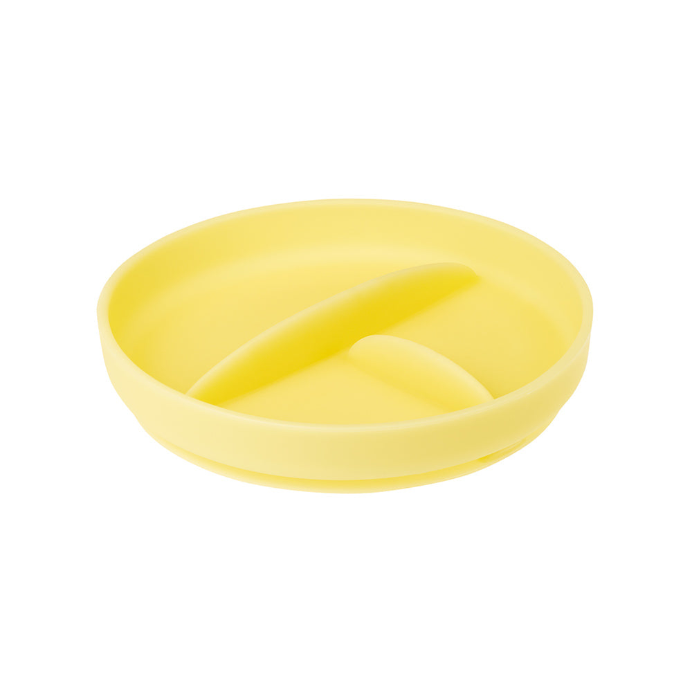 Silicone Divided Suction Plate - Lemon