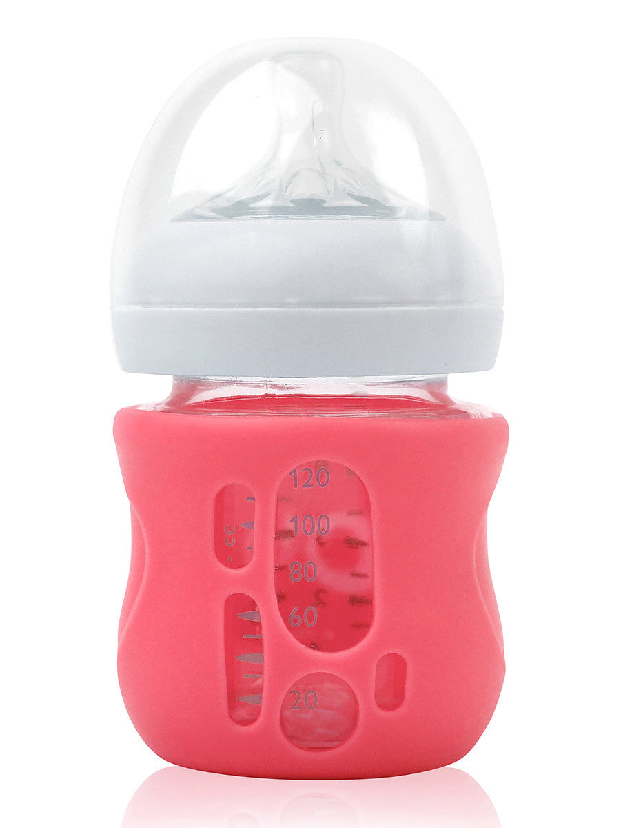 Olababy 4 Ounces Silicone Sleeve for Avent Natural Glass Bottle - Translucent