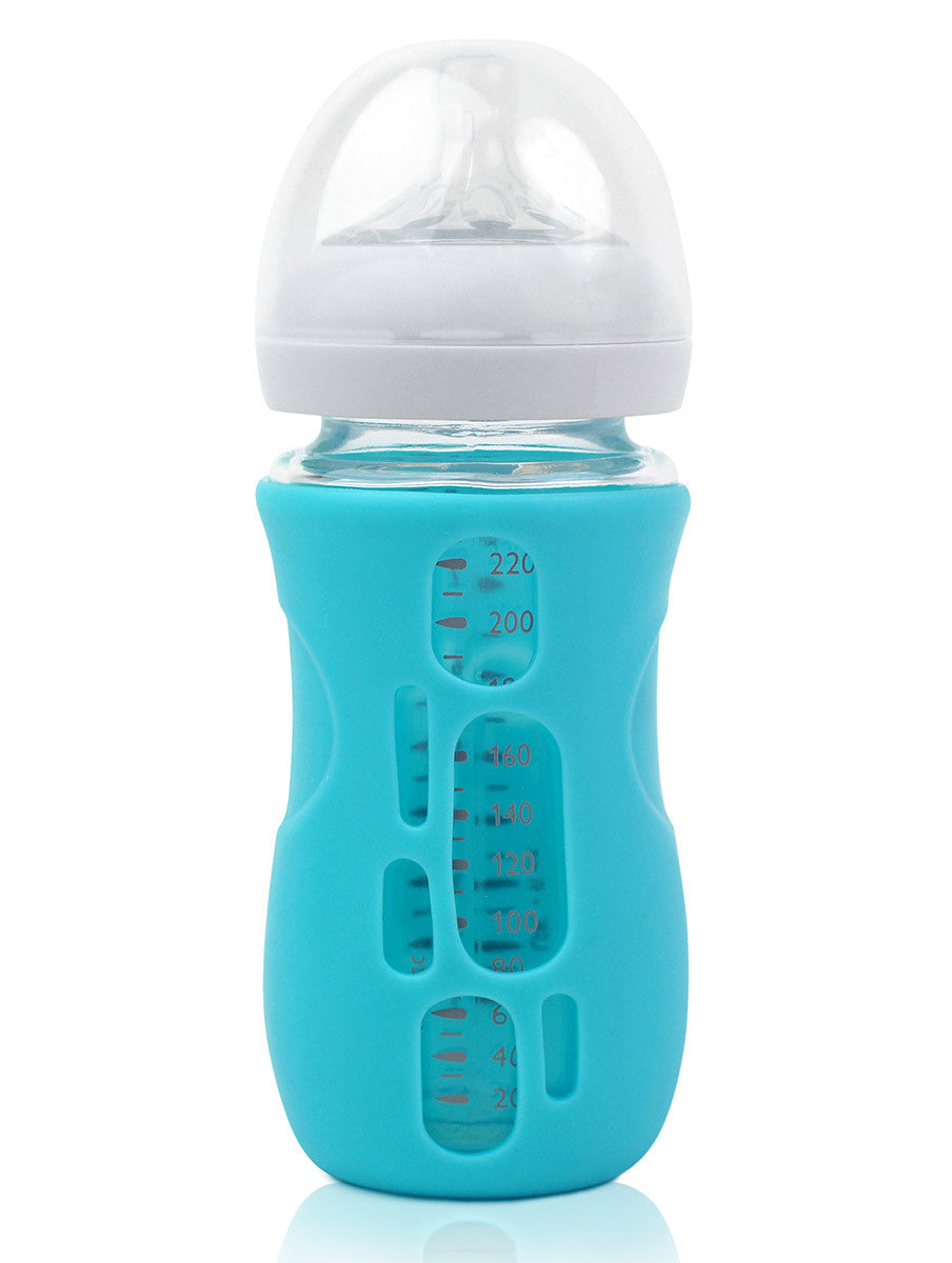 Olababy Silicone Sleeve for Avent Natural Glass Baby Bottles (4 oz, Blue)