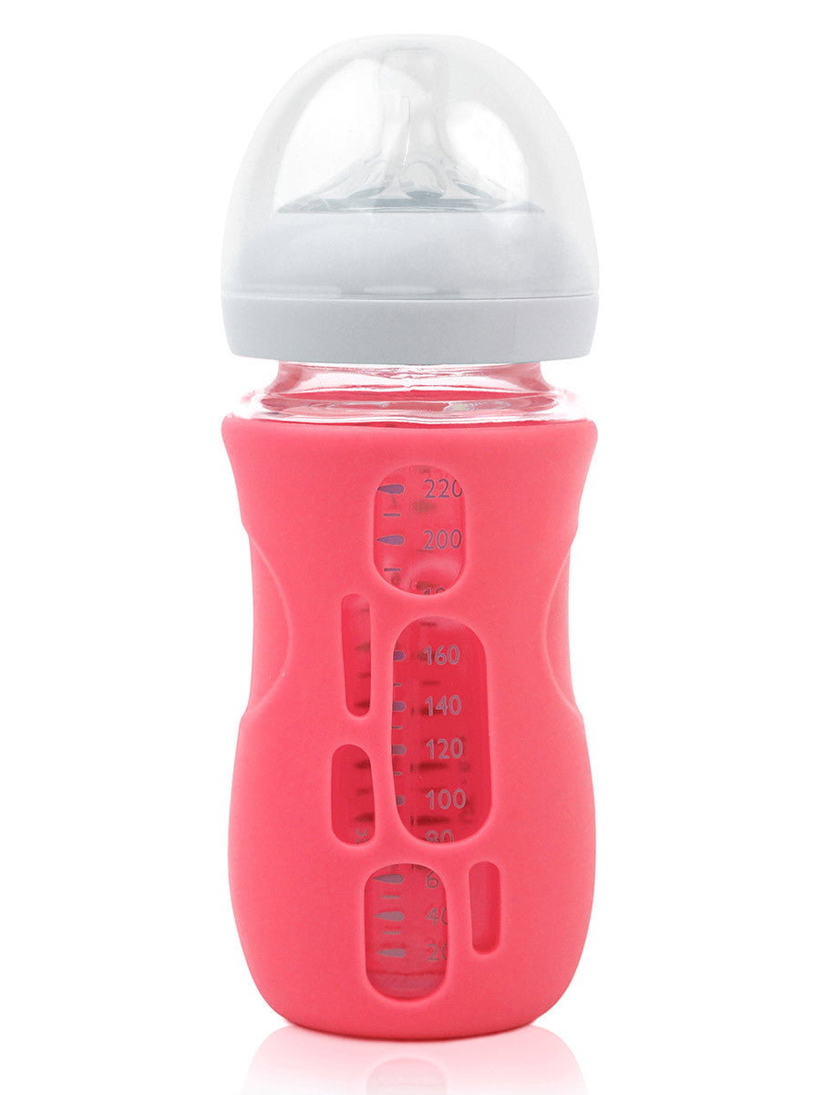 Olababy Silicone Sleeve for Avent Natural Glass Bottles (8 oz, Pink)
