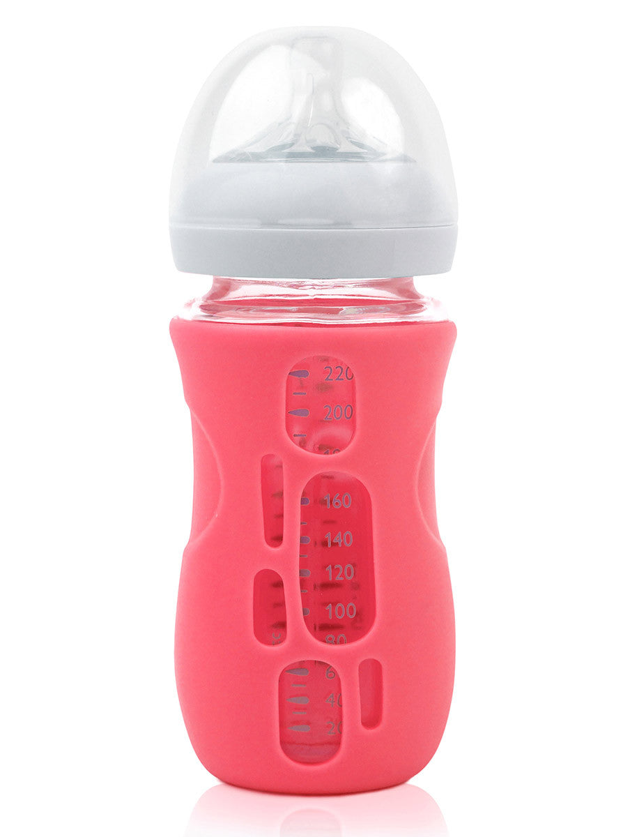 Olababy 4 Ounces Silicone Sleeve for Avent Natural Glass Bottle - Coral (Pink)