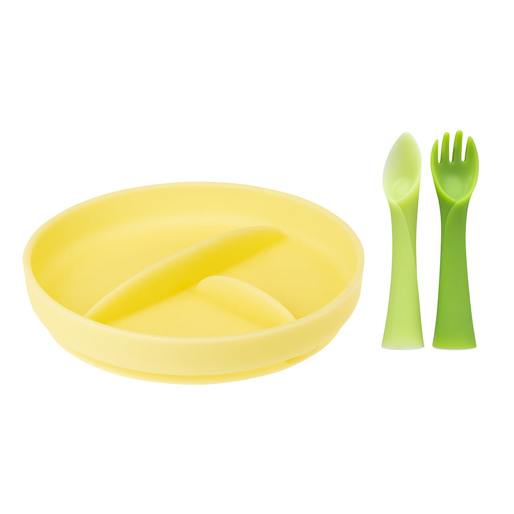 Suction Plate with Fork+Spoon Bundle for Independent Feeding - Olababy